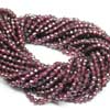 Natural Red Rhodolite Garnet Cut Round Beads Strand Length 11 Inches and Size 4.5mm approx.
